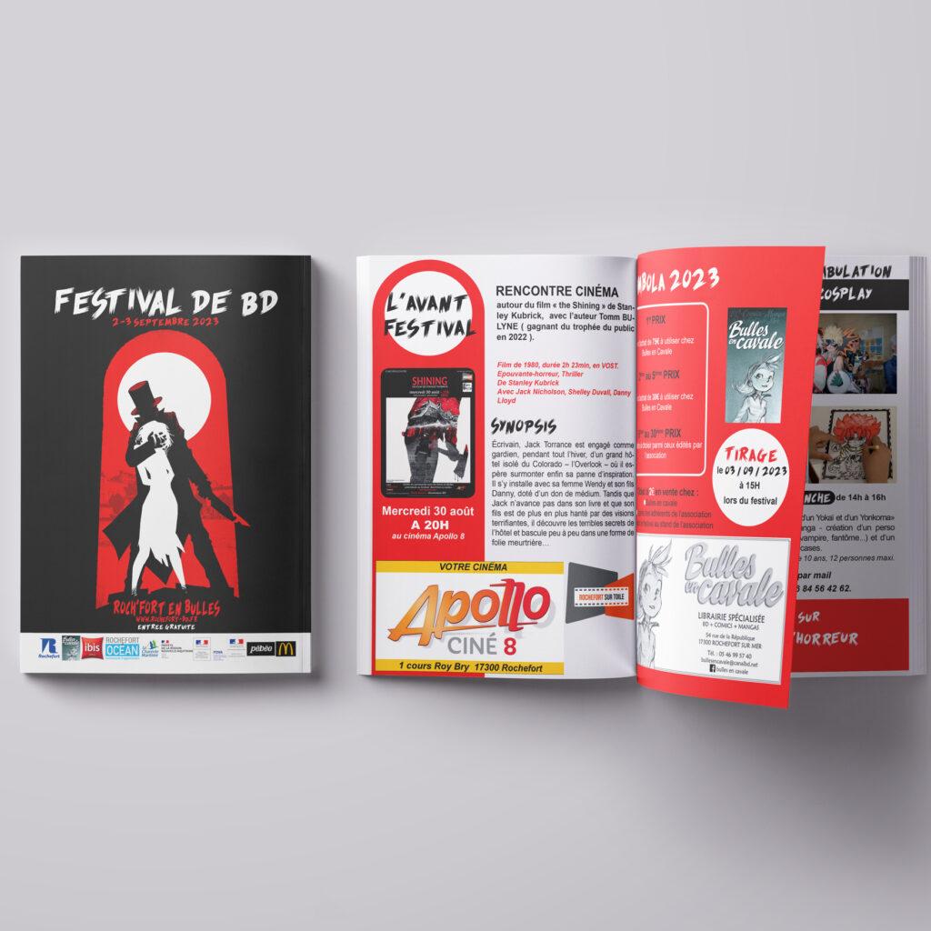 programme festival bd rochefort, couverture avec illustration de l'auteur Clarke, thème de l'horreur